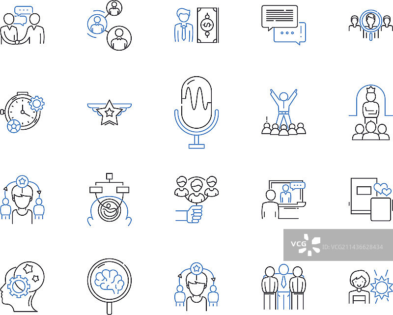 教练项目轮廓图标合集图片素材