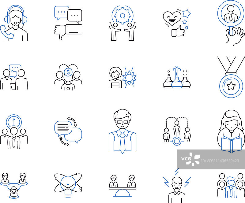 教练项目轮廓图标合集图片素材