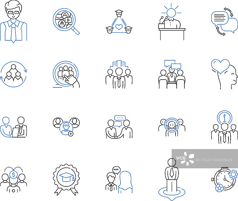 商业指导轮廓图标合集图片素材