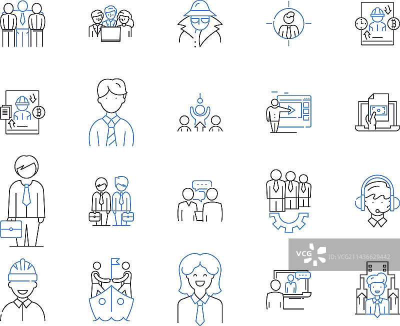 办公室职业轮廓图标文员图片素材