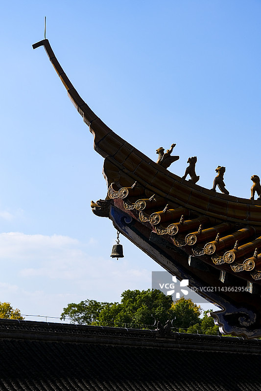 江苏省镇江市金山风景区晴天美丽风景图片素材