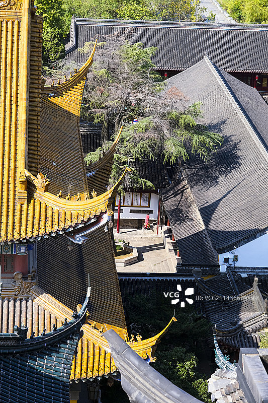 江苏省镇江市金山风景区晴天美丽风景图片素材