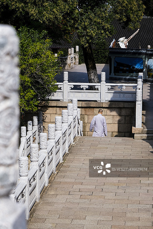 江苏省镇江市金山风景区晴天美丽风景图片素材