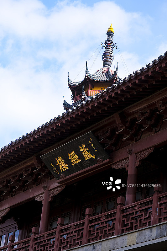 江苏省镇江市金山风景区晴天美丽风景图片素材