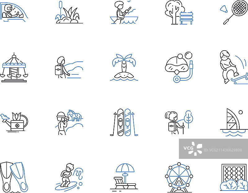 夏季假期轮廓图标合集图片素材