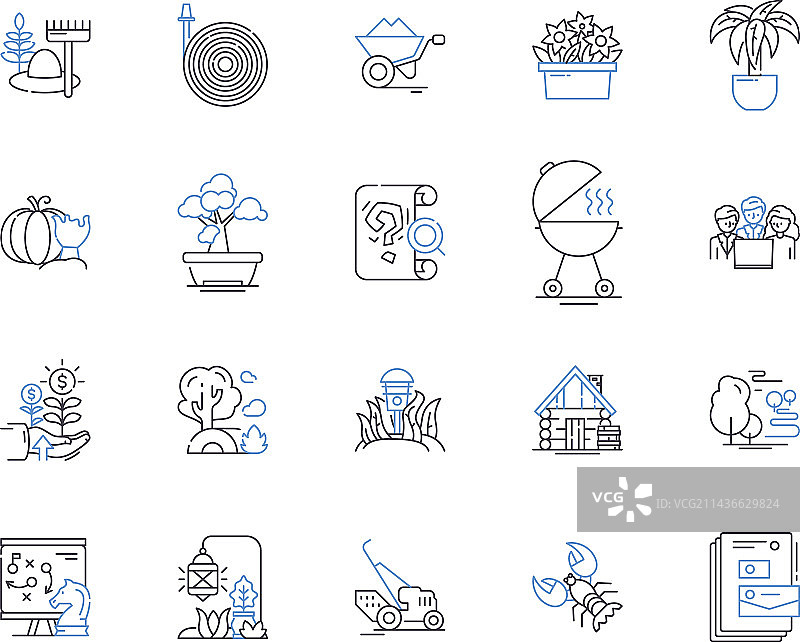 农产品轮廓图标合集图片素材