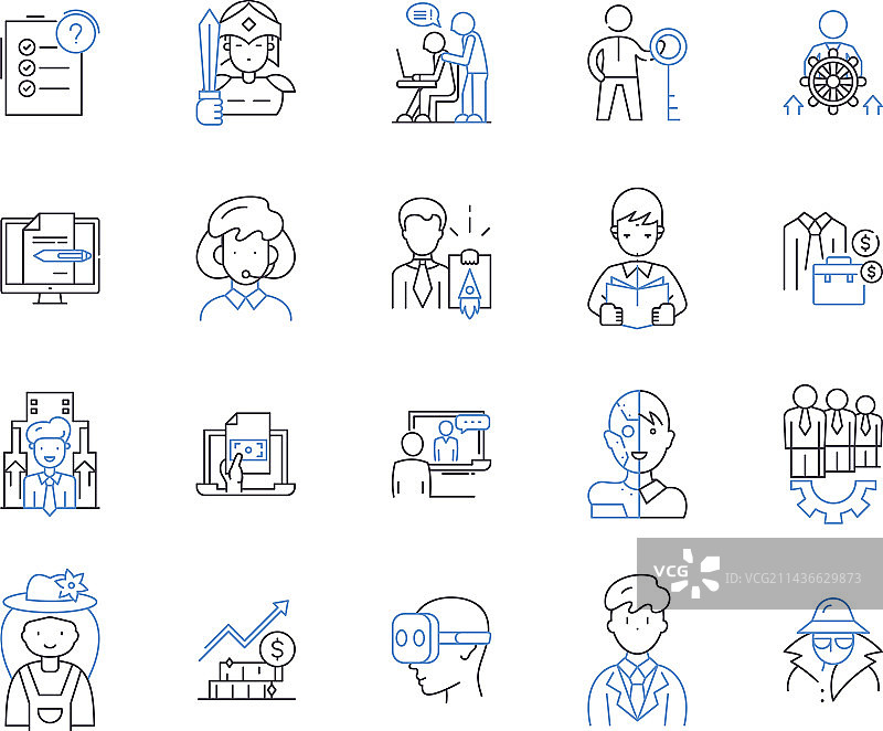 办公职业轮廓图标合集图片素材