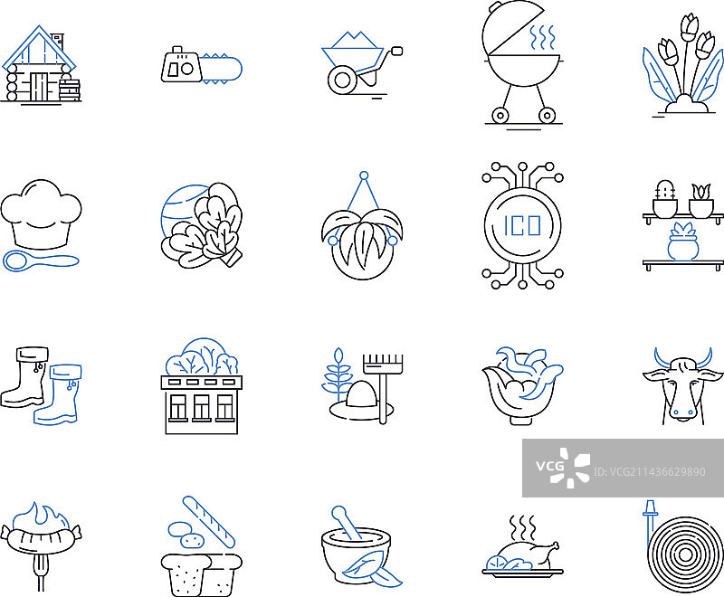 农业工厂轮廓图标合集图片素材