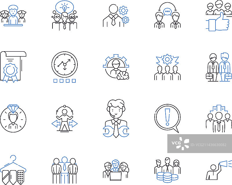 创业启动轮廓图标集合图片素材