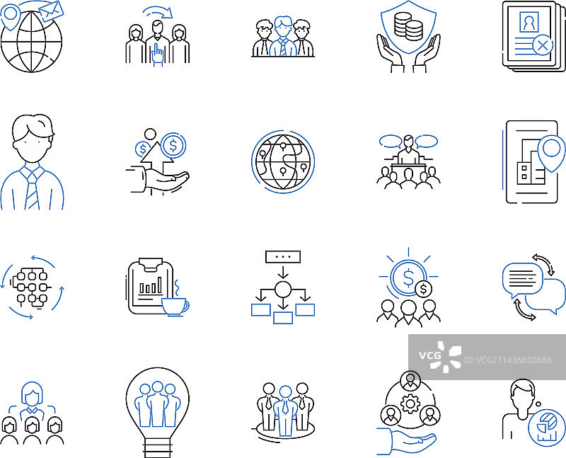 商务办公轮廓图标系列图片素材