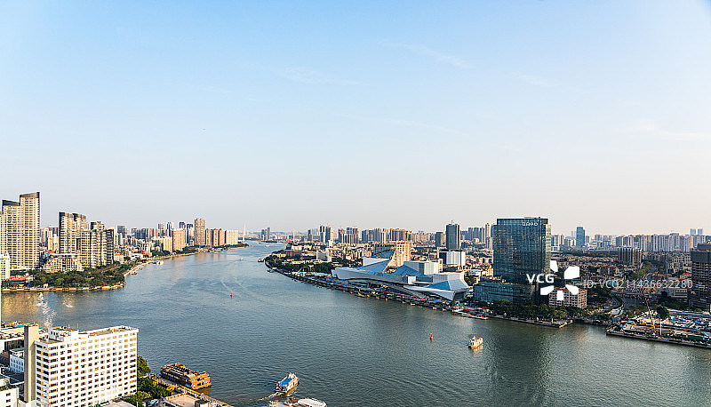 中国广州白鹅潭商务区和白鹅潭大湾区艺术中心图片素材