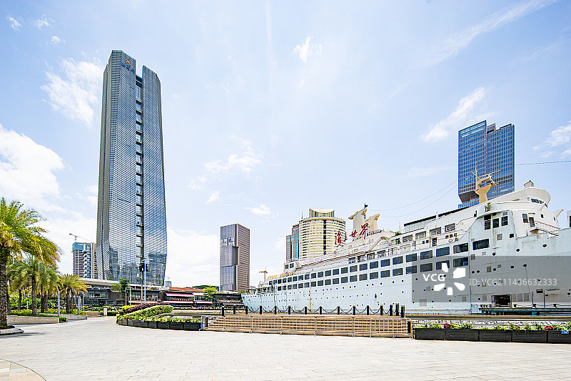 中国深圳南山蛇口海上世界明华轮建筑风光图片素材