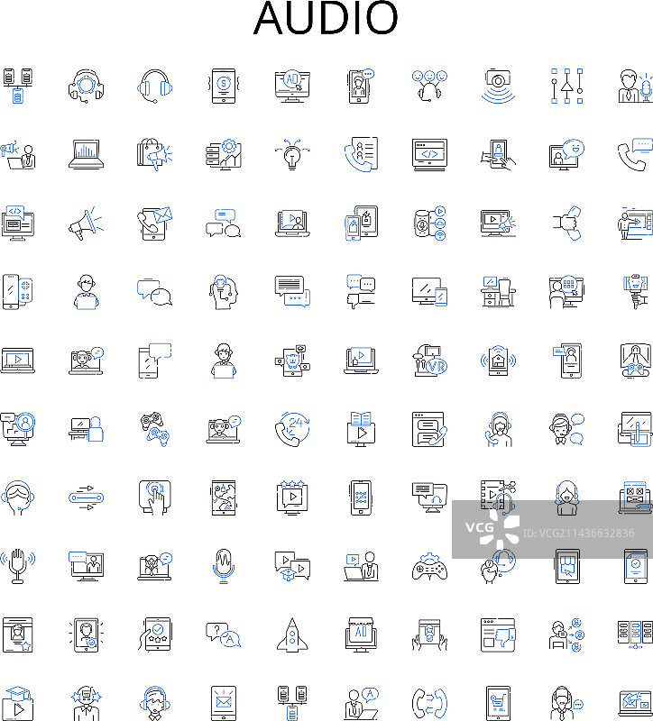 音频轮廓图标合集，包含声音音乐图片素材