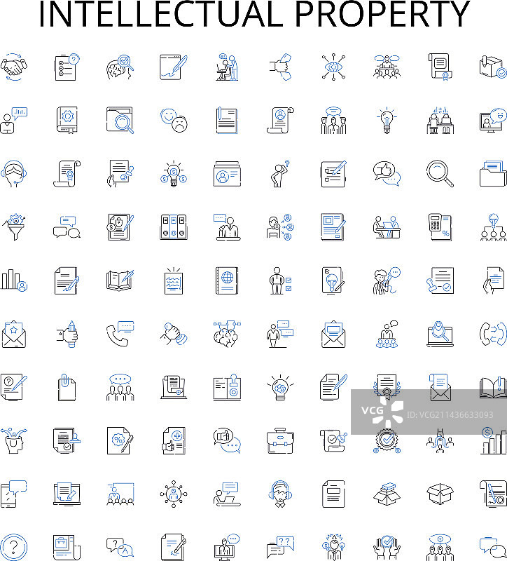知识产权轮廓图标合集图片素材
