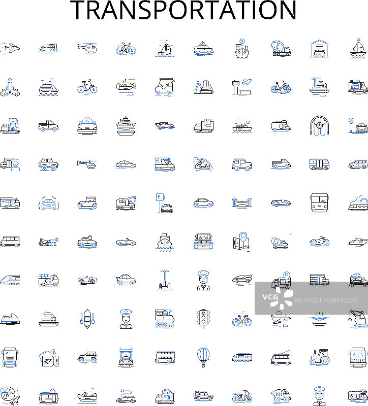 火车交通运输轮廓图标合集图片素材