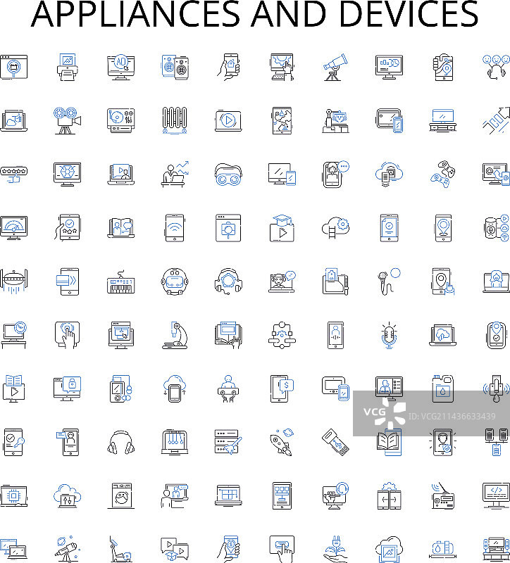 电器设备轮廓图标合集图片素材