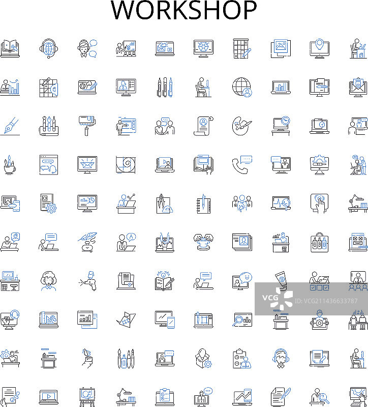 工作坊轮廓图标合集图片素材