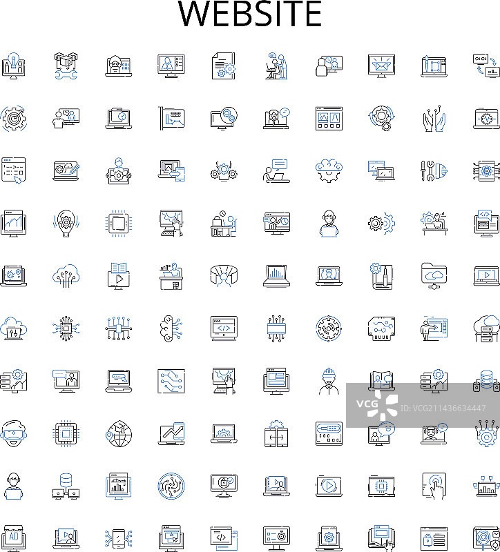 网站轮廓图标集合图片素材
