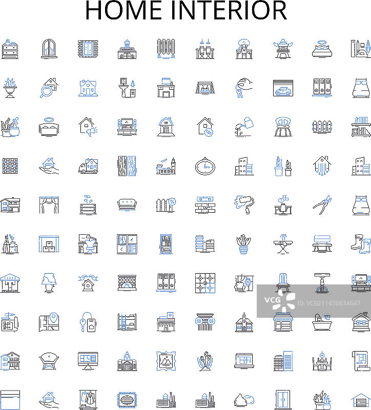 家居内饰轮廓图标合集图片素材