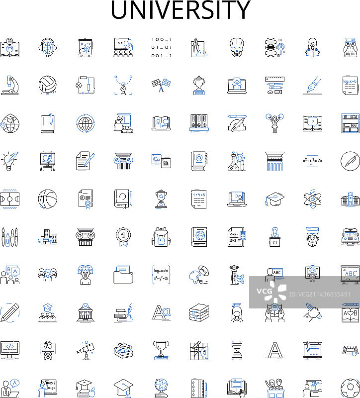 大学轮廓图标合集图片素材