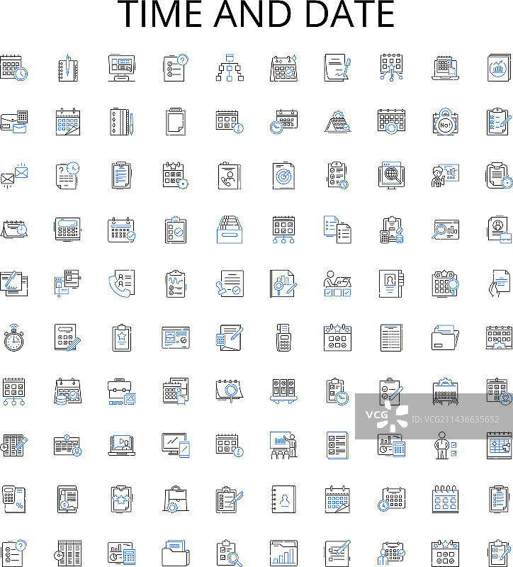 时间和日期轮廓图标合集图片素材