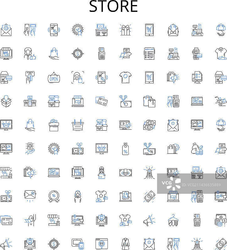 店铺轮廓图标合集图片素材