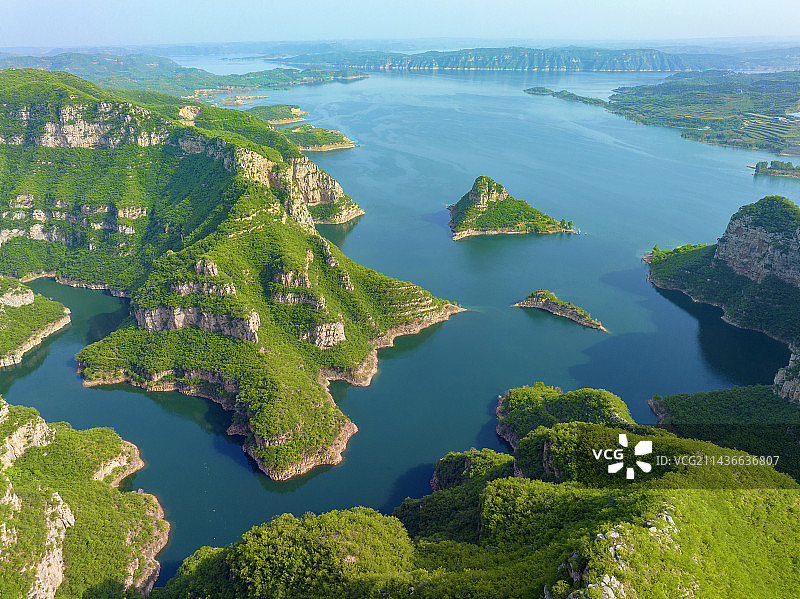 黄河小浪底三峡景区，山清水秀，景色如画，北方的千岛湖图片素材