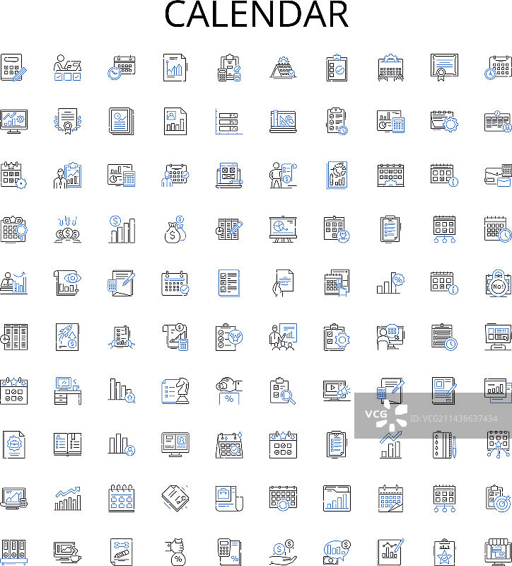 日历轮廓图标合集图片素材