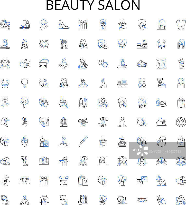 美容院轮廓图标合集图片素材