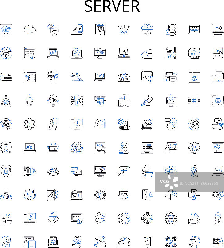 服务器轮廓图标合集，服务器托管图片素材