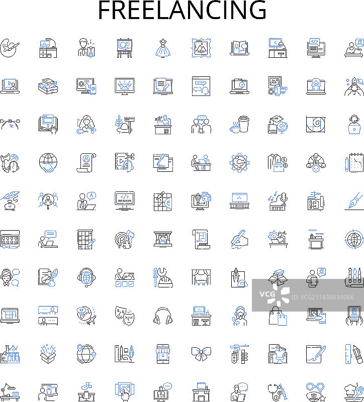 自由职业轮廓图标合集图片素材