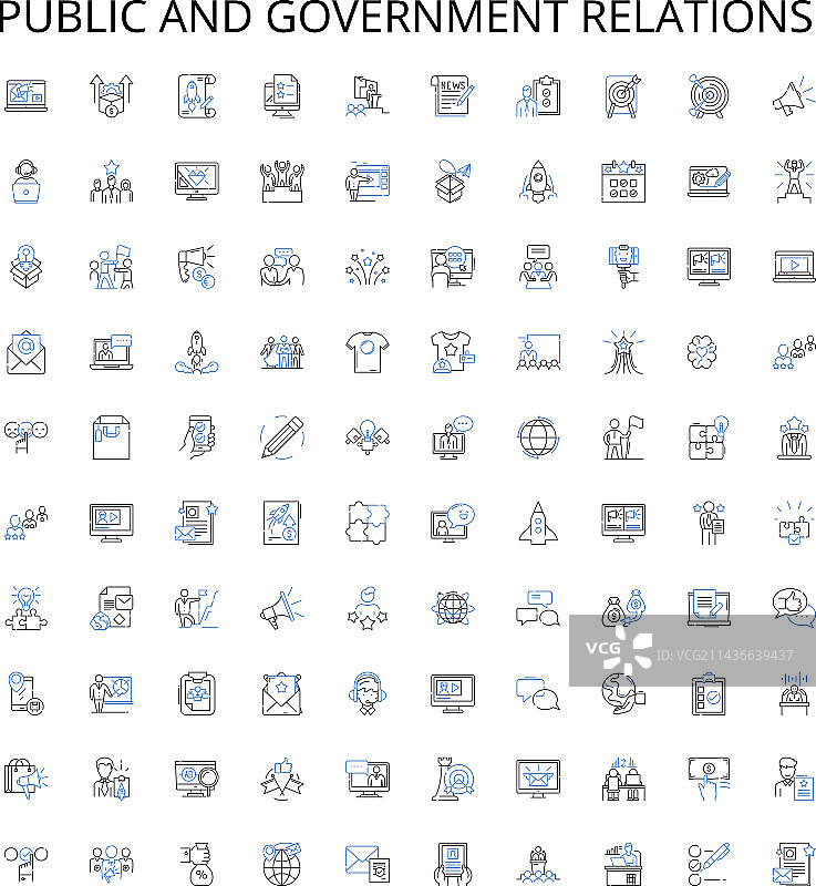 公共和政府关系轮廓图标图片素材