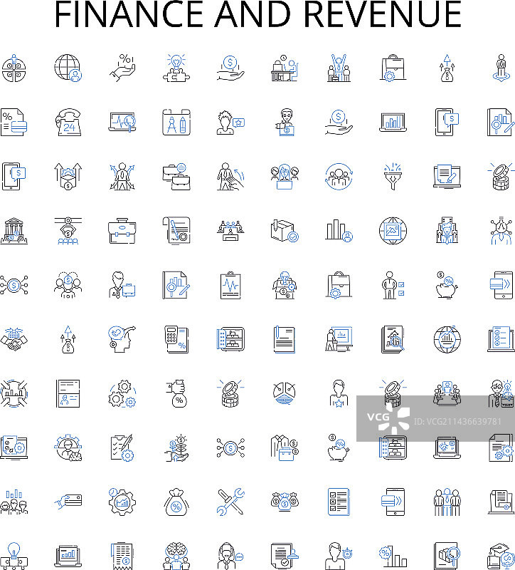 金融与收入轮廓图标合集图片素材