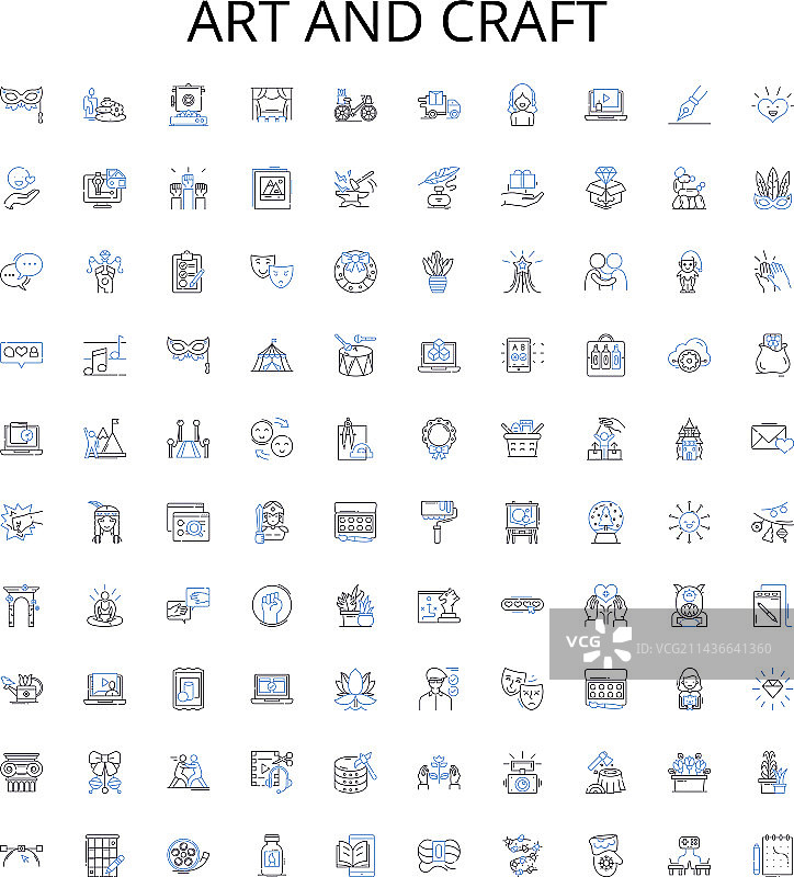 绘画艺术和手工轮廓图标图片素材