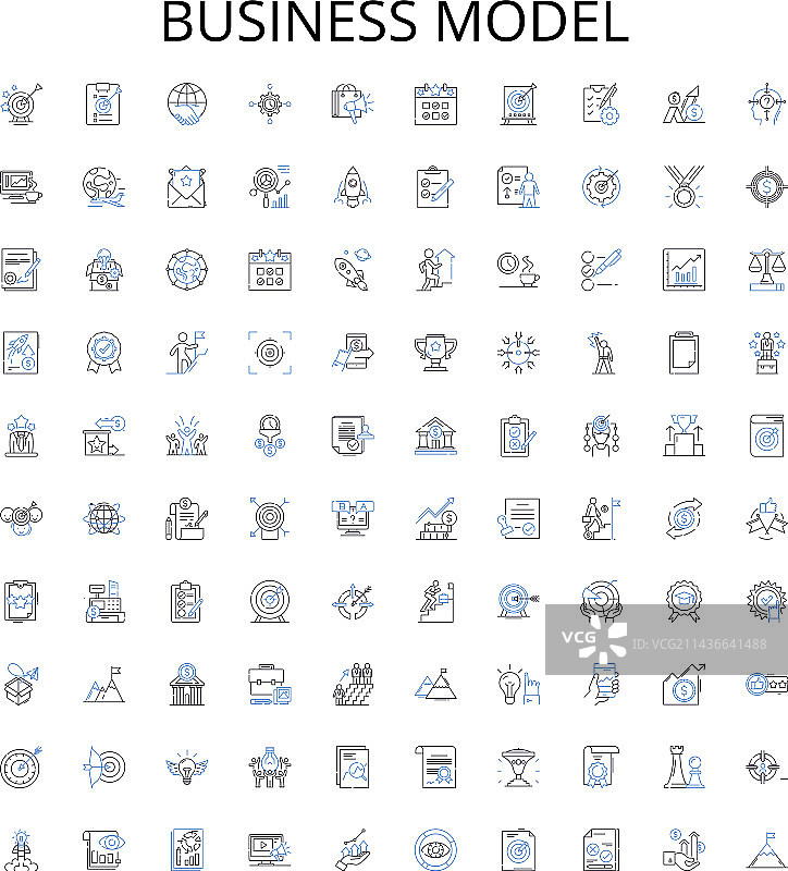 商业模式轮廓图标合集图片素材