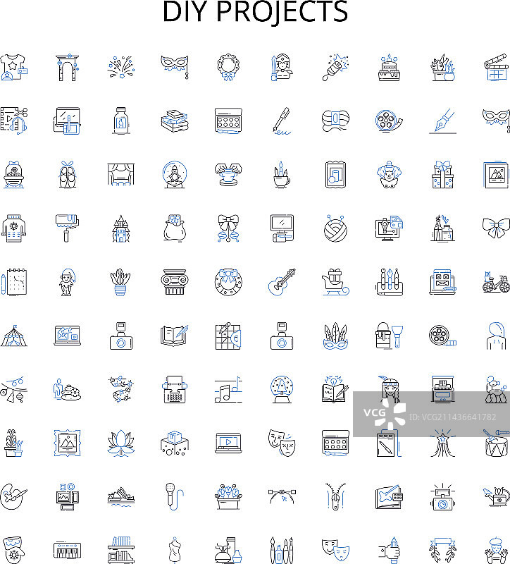 DIY项目轮廓图标集合工艺品图片素材