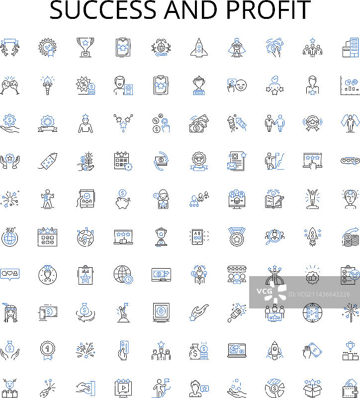 成功与盈利图标合集图片素材