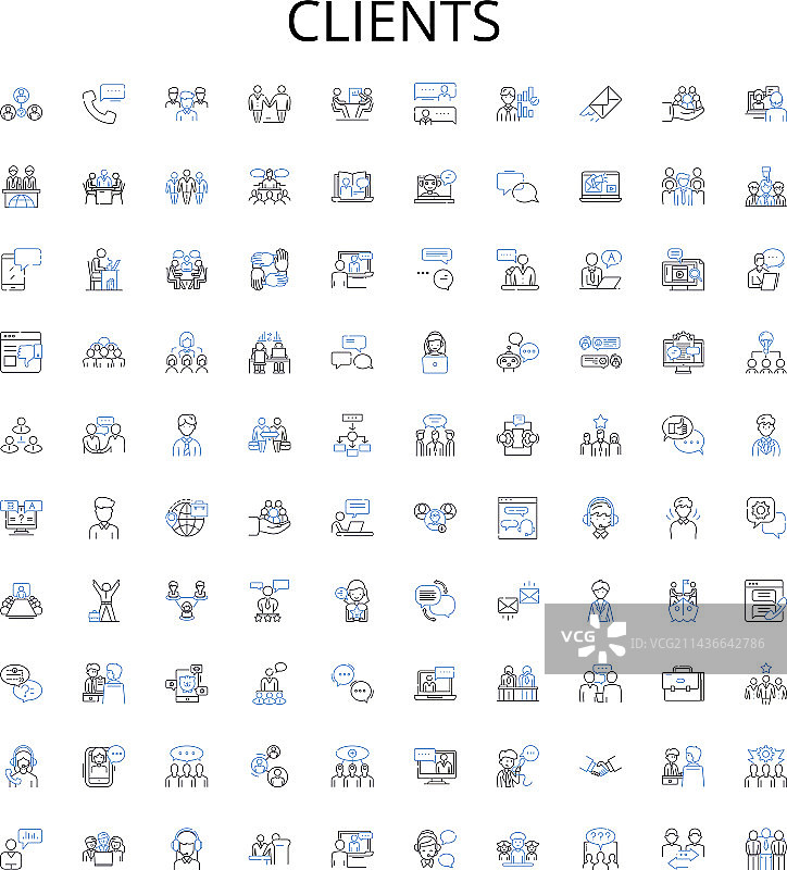 客户轮廓图标集合图片素材