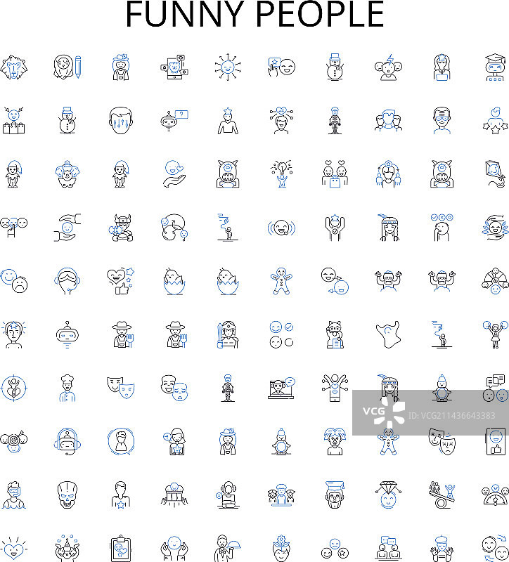幽默人物轮廓图标合集图片素材