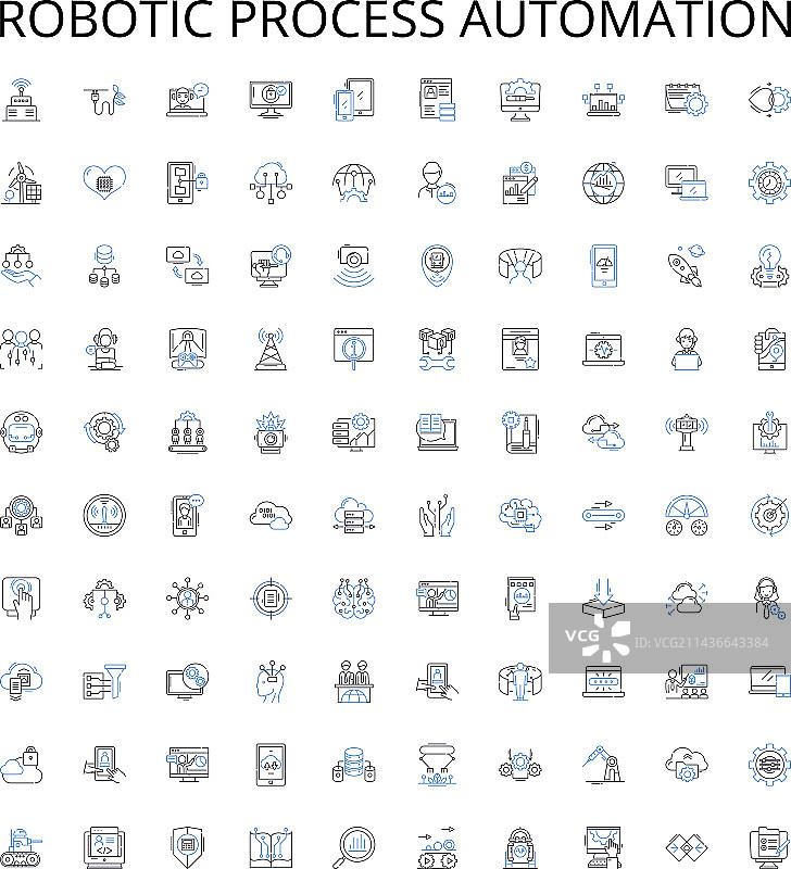 机器人流程自动化轮廓图标图片素材