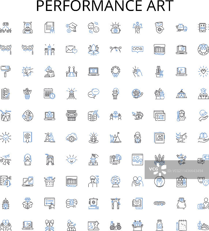 行为艺术轮廓图标合集图片素材