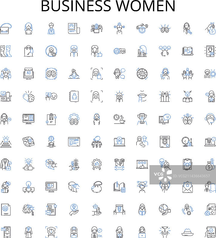 女商人轮廓图标合集图片素材