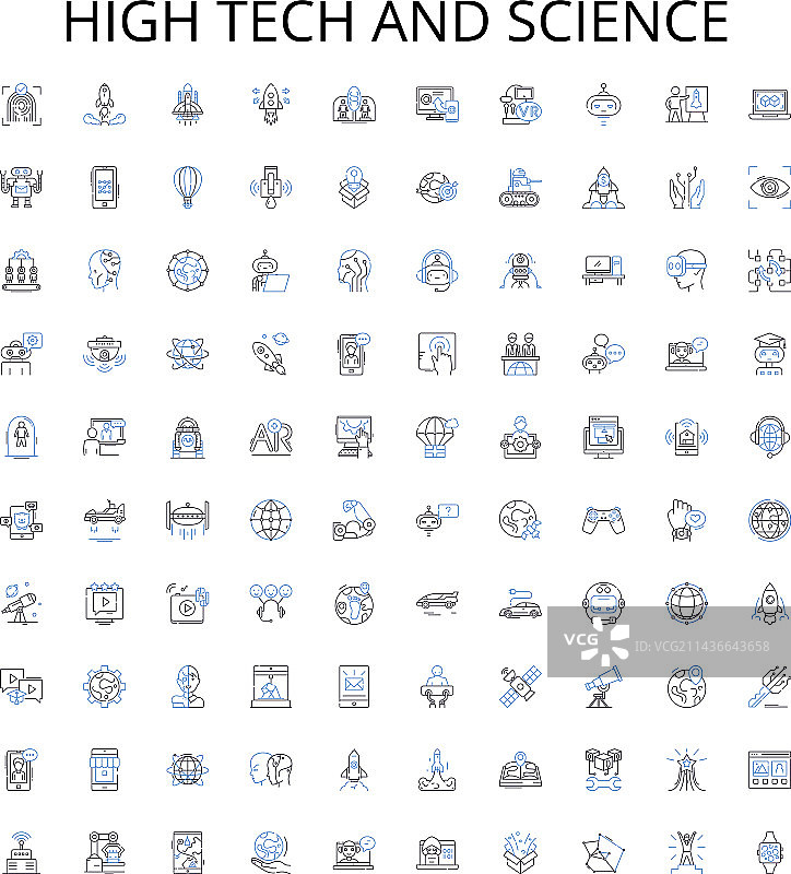 高科技与科学轮廓图标合集图片素材