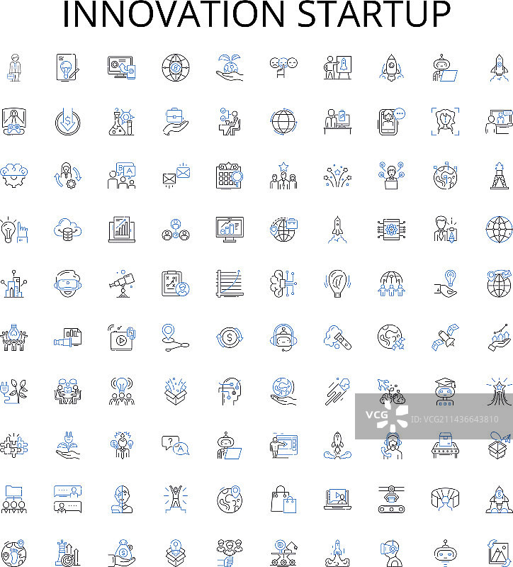 创新创业轮廓图标合集图片素材