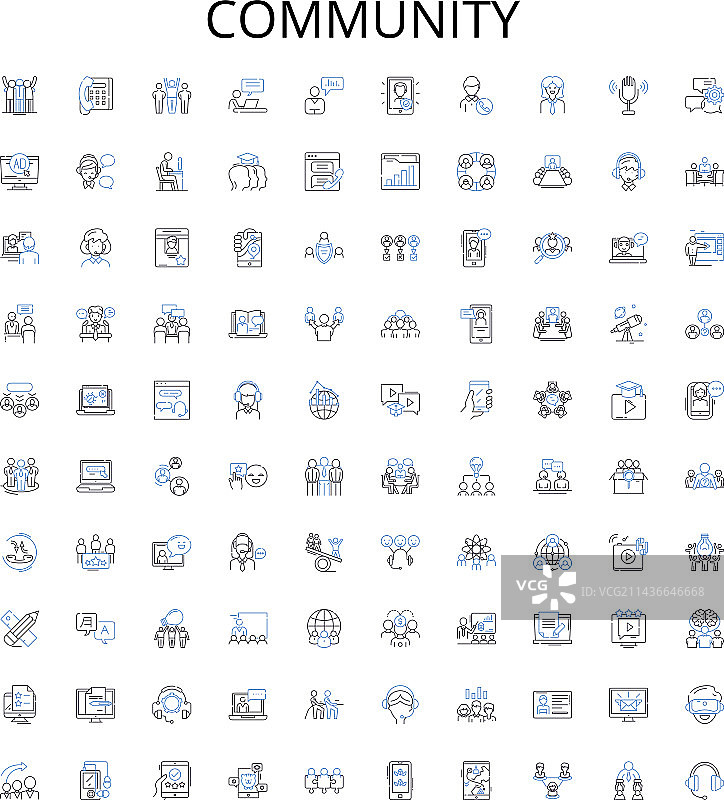 社区轮廓图标合集图片素材