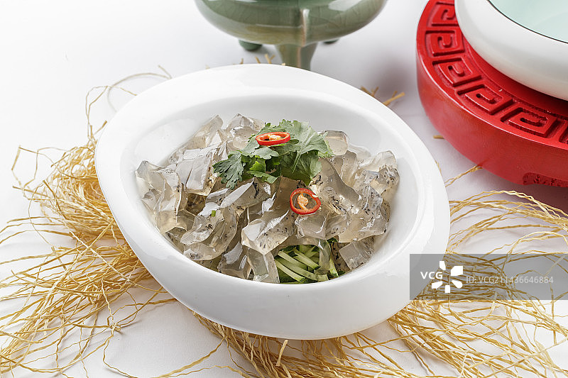 凉拌鱼皮冻图片素材