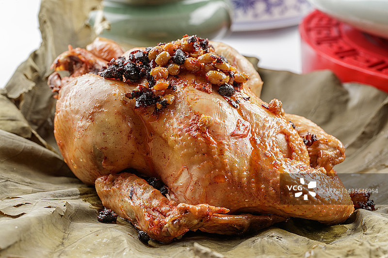 豆豉酱香荷叶鸡图片素材