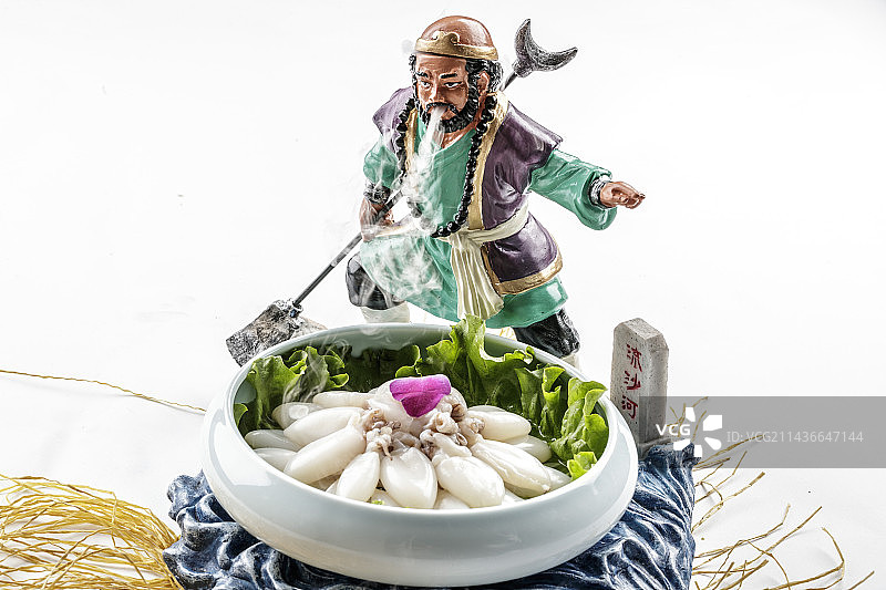 火锅食材新鲜小墨鱼图片素材