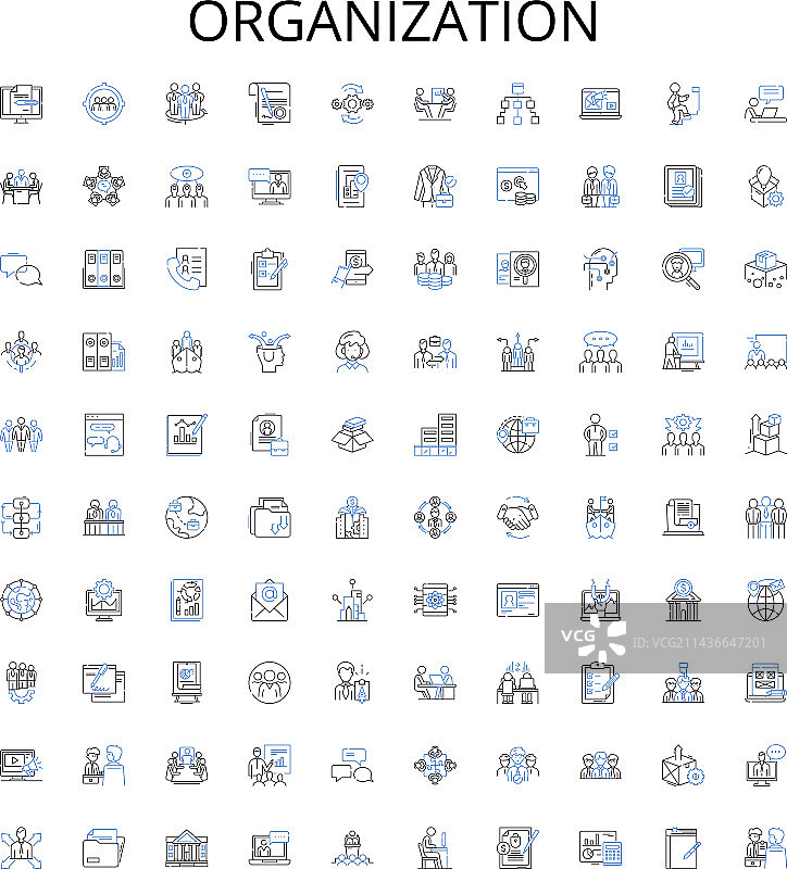 组织轮廓图标集合图片素材