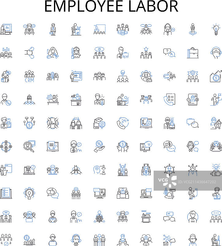 员工劳动大纲图标合集图片素材